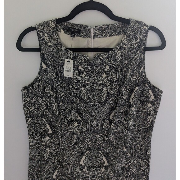 NWT Talbots Women’s Black Paisley Sleeveless Sheath Cotton Dress - Picture 4 of 11